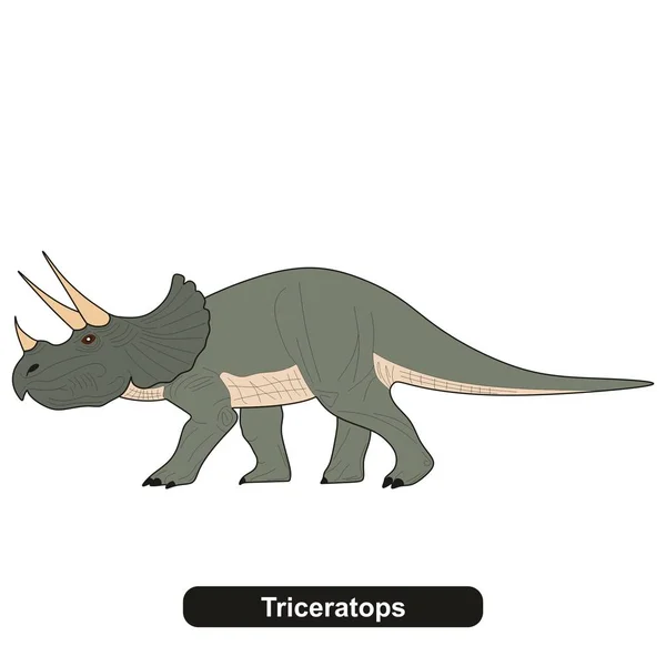 Triceratops Dinosaurie Utdöda Djur — Stock vektor