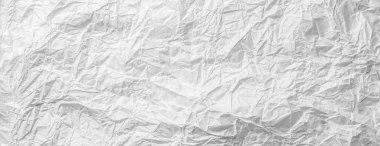 Background of crumpled white gray monochrome bakery paper textured Material for design decoration Wallpaper with copy space close-up clipart