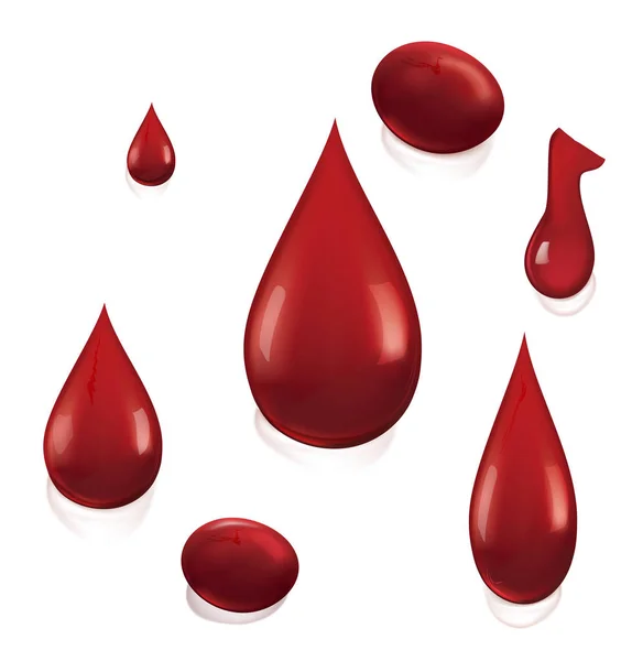 Gotas Sangue Ilustração Vetorial — Vetor de Stock