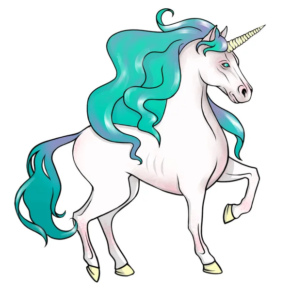 Hermosa Ilustración Digital Unicornio —  Fotos de Stock