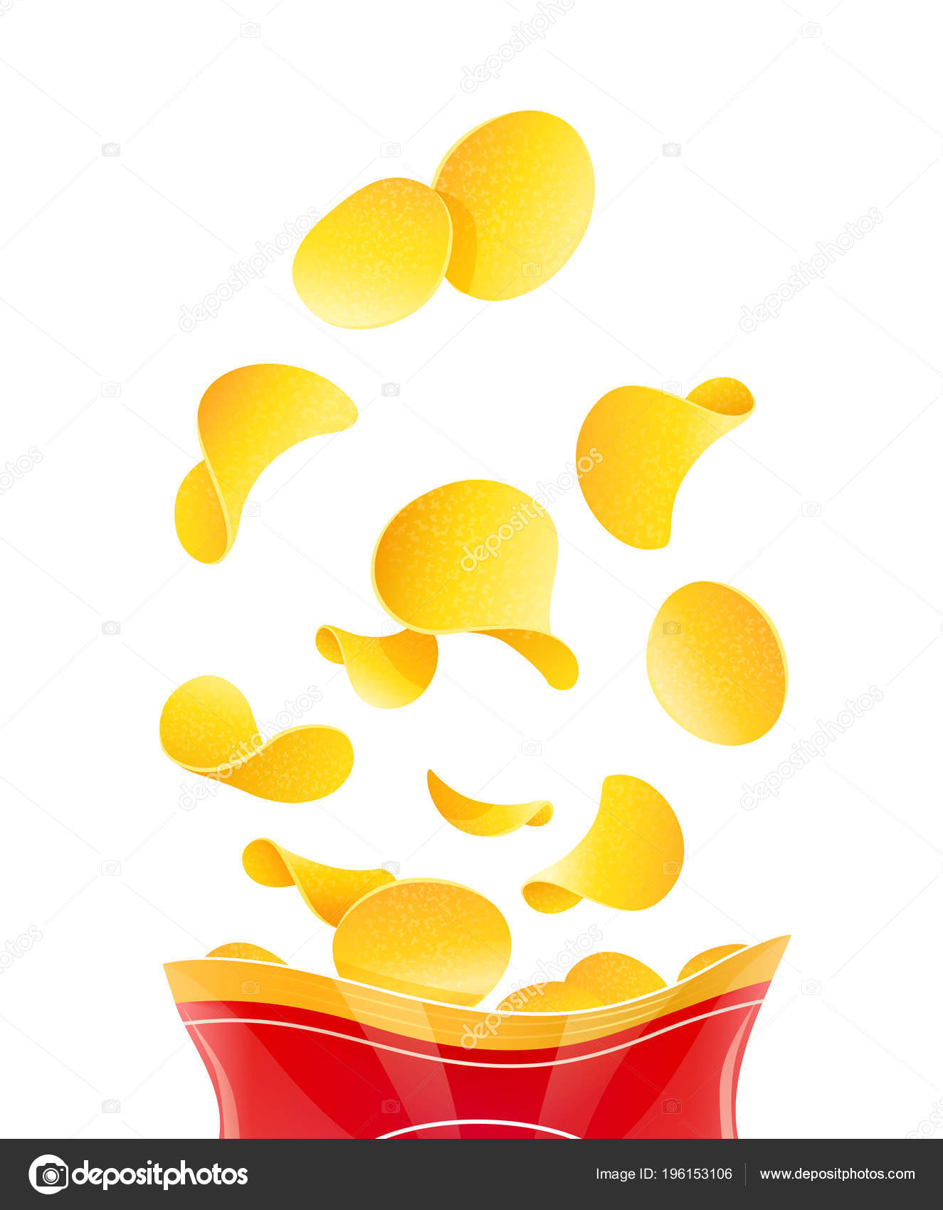 Potatoes Chips Fast Food Packaging Fried Potato Snack Vegetable Meal