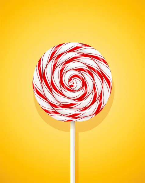 Yummy lollipop na kij słodycz wakacje żółty — Wektor stockowy