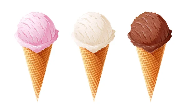 冰淇淋。夏日甜蜜集. — 图库矢量图片