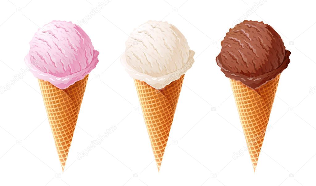 Ice cream. Set of summer sweetness.
