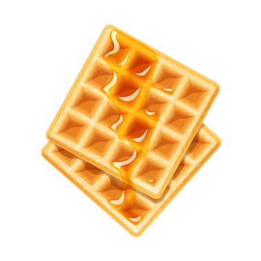 Belçika Waffle bal ile. Tatlı tatlılık.