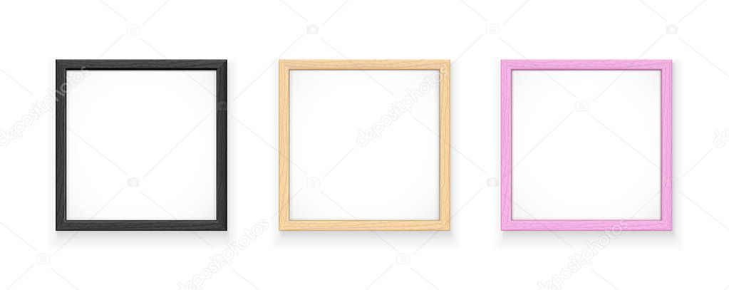 Black, yellow and pink square frame