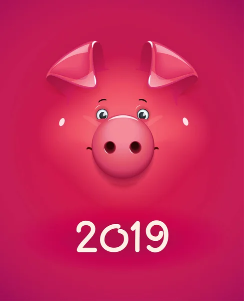 Cochon rouge. Conception de concept pour les vacances de nouvel an — Image vectorielle