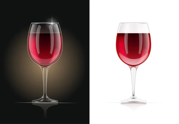 Copa de vino tinto. — Vector de stock