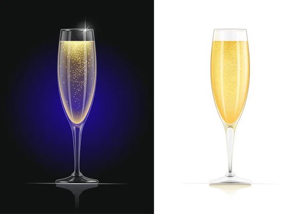 香槟杯葡萄酒玻璃器皿 — 图库矢量图片