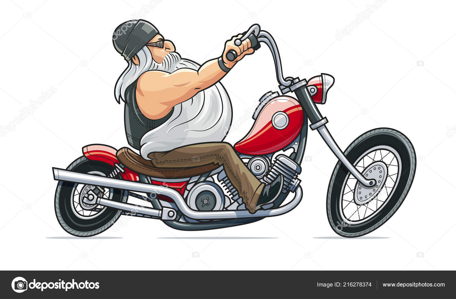 Desenho de motociclista de motocicleta de passeio de homem