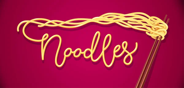 Κινεζικά noodles με chopsticks. Διάνυσμα γεύμα fast-food — Διανυσματικό Αρχείο