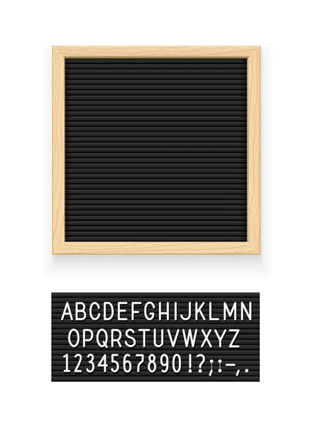 黑色字母板 Letterboard 留言板 办公文具 孤立的白色背景 Eps10 矢量插图 — 图库矢量图片