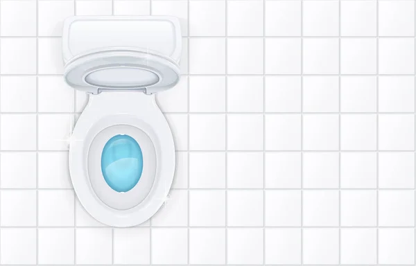 Bol de toilette avec couvercle ouvert. Illustration vectorielle . — Image vectorielle