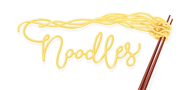 Κινεζικά noodles με chopsticks. Γεύμα fast-food — Διανυσματικό Αρχείο