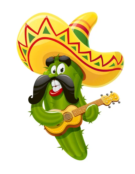 Cactus verde. Personaje de Cinco de Mayo — Vector de stock