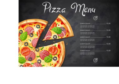 Taze pizza domates, peynir, zeytin, sosis, soğan ile
