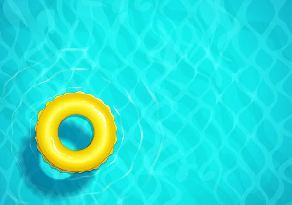 Pool med gummiring simtur. Havsvatten. Ocean — Stock vektor