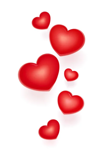 Red hearts. Symbol for Valentines day. — Stock Vector