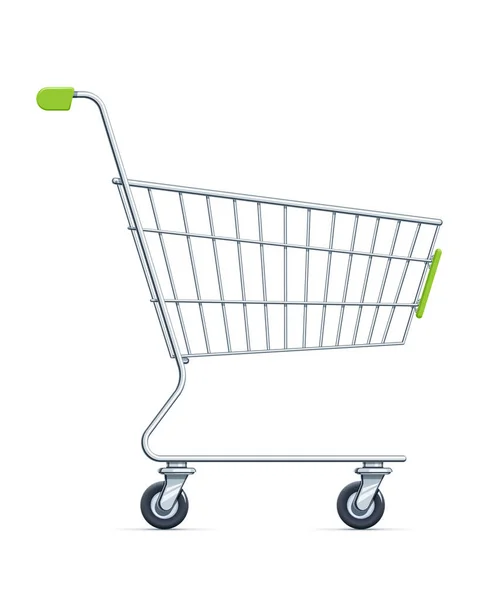 Carro de compras para productos de supermercado . — Vector de stock