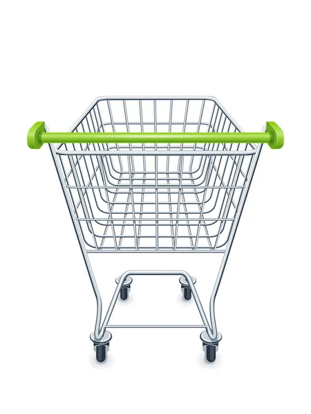 Carro de compras para productos de supermercado . — Vector de stock