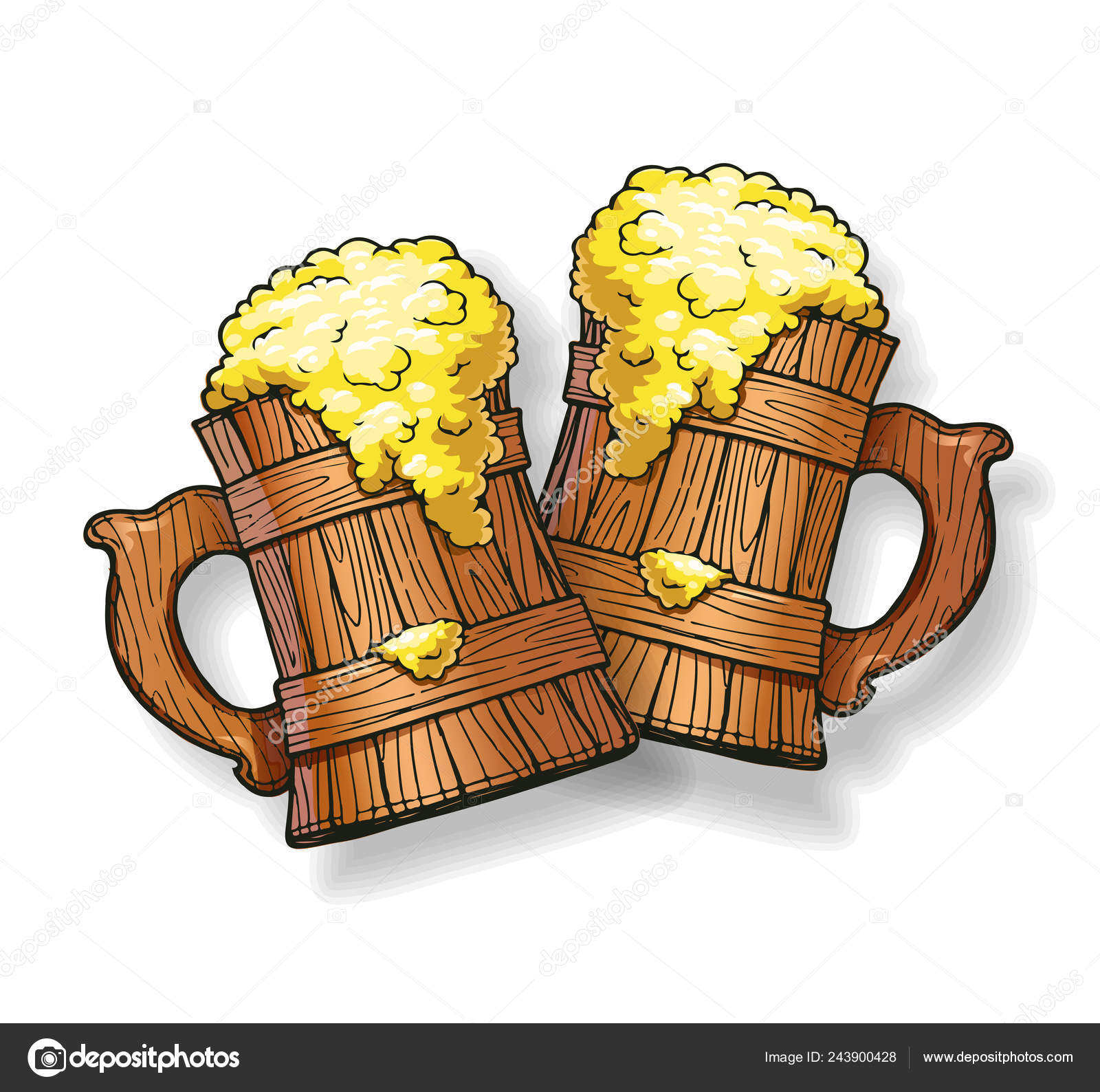 Download Wooden Beer Cup Mockup For Brewery Party Vector Illustration Vector Image By C Aleksangel Vector Stock 243900428