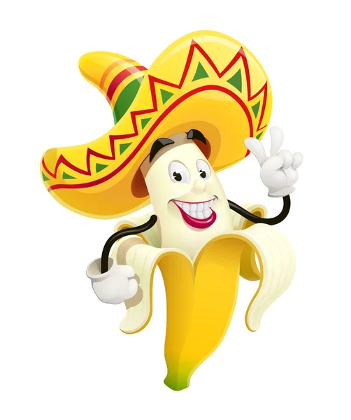 Banana madura. Fruta tropical. Ilustração vetorial . — Vetor de Stock