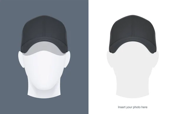 Gorra de béisbol en la cabeza. Ilustración vectorial . — Vector de stock