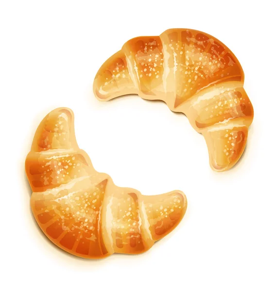クロワッサン。フランスの伝統的な焼き菓子です。ベクトル図. — ストックベクタ