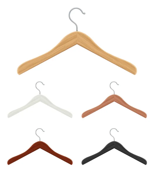 Houten kleerhanger voor kleding. Vectorillustratie. — Stockvector