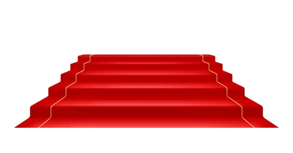 Tapis rouge et barrière dorée avec corde pour présentation Vip . — Image vectorielle