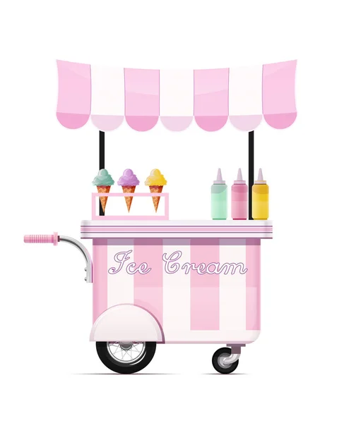 冰淇淋车快餐小吃店。移动商店。向量. — 图库矢量图片