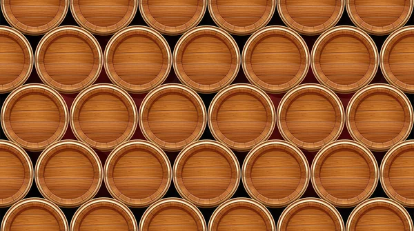 Holzfass. Gefäß zur Aufbewahrung von Wein, Bier und Getränken — Stockvektor