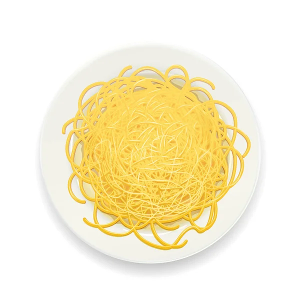 Des spaghettis en assiette. Des pâtes. Nouilles — Image vectorielle