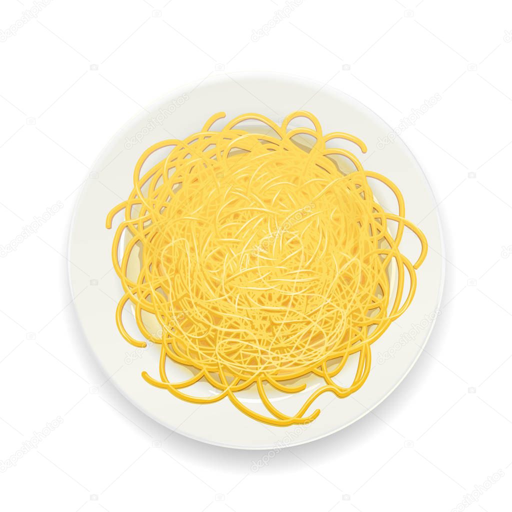 Spaghetti at plate. Pasta. Noodles