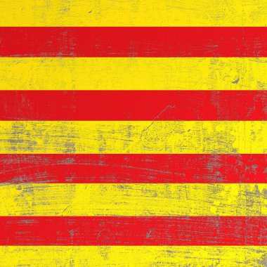 Catalonia İspanyol topluluk bayrağının tırmalamak yüzey 3B oluşturma