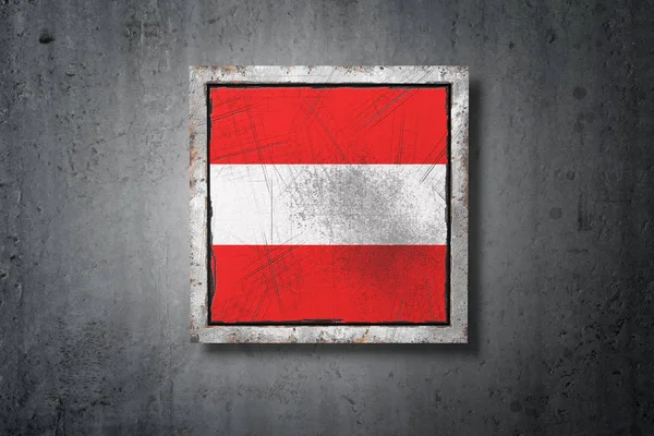 Representación Una Vieja Bandera Austria Muro Hormigón — Foto de Stock