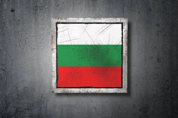 Рендеринг Старого Флага Болгарии Бетонной Стене — стоковое фото