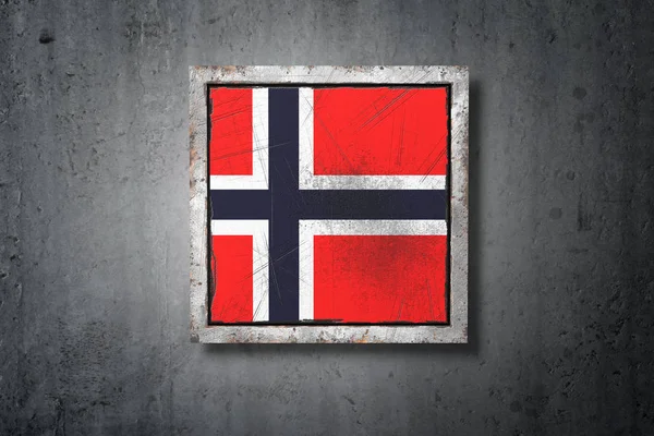 Rendering Old Norway Flag Concrete Wall — Stock Photo, Image