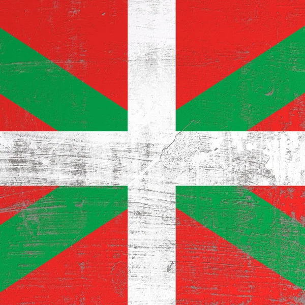 Vykreslování Vlajky Španělského Společenství Baskicko Poškrábaný Povrch — Stock fotografie