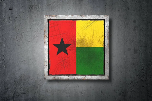Darstellung Einer Alten Guinea Bissau Flagge Einer Betonwand — Stockfoto