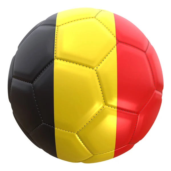 Renderização Uma Bandeira Belga Uma Bola Futebol Bélgica Uma Das — Fotografia de Stock