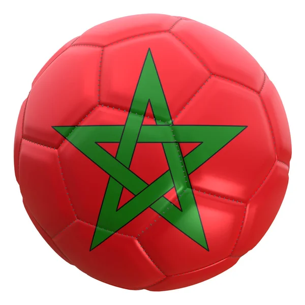 Darstellung Einer Marokkanischen Flagge Auf Einem Fußball Marokko Gehört Zur — Stockfoto
