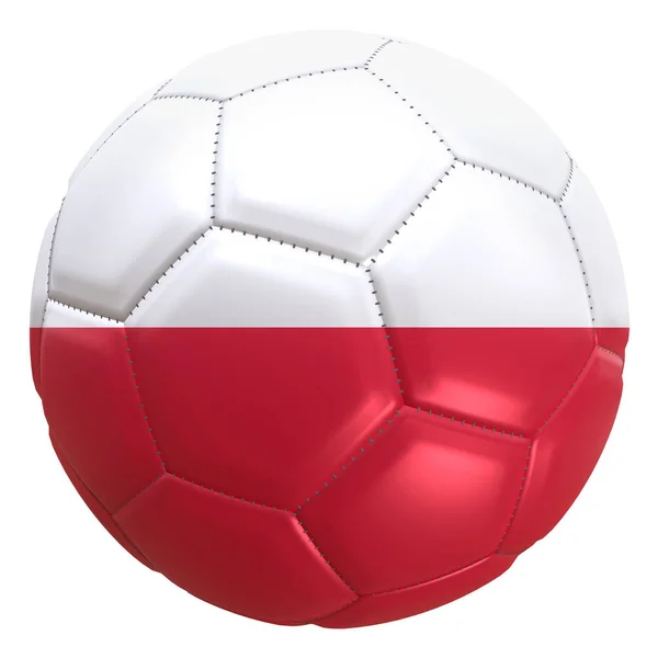 Renderowania Polska Flaga Piłki Nożnej Polska Jest Jednym Drużyny Mistrzostw — Zdjęcie stockowe