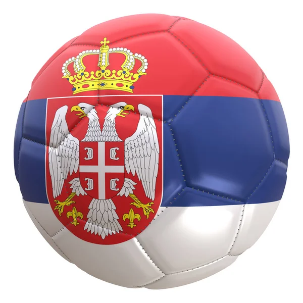축구공에 세르비아 플래그의 렌더링 세르비아는 러시아 2018 년에서 월드컵 우승의 — 스톡 사진