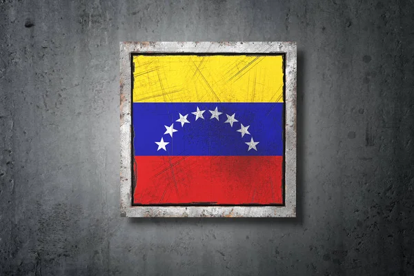 Renderização Uma Antiga Bandeira Venezuela Uma Parede Concreto Fotografias De Stock Royalty-Free