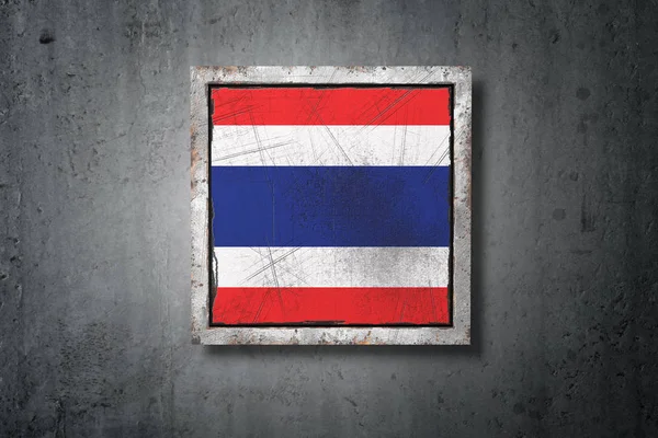 Representación Una Vieja Bandera Tailandia Muro Hormigón — Foto de Stock