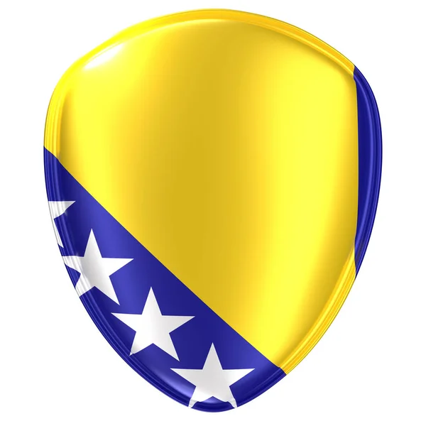 Darstellung Eines Flaggensymbols Von Bosnien Und Herzegowina Auf Weißem Hintergrund — Stockfoto