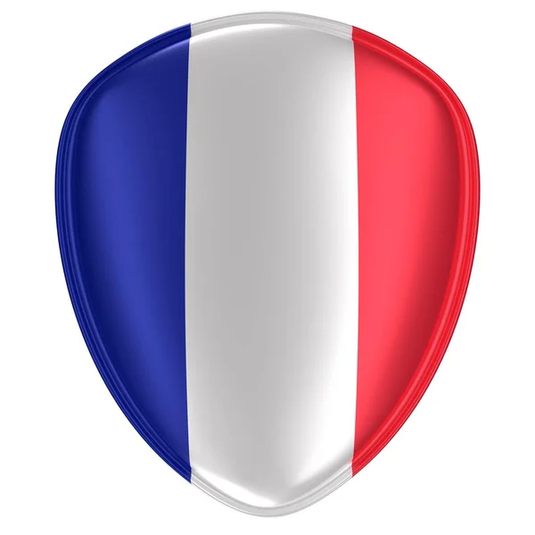 Renderowania Francja Flaga Ikona Białym Tle — Zdjęcie stockowe