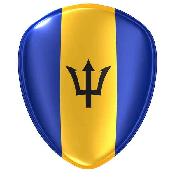 Рендеринг Иконки Флага Барбадоса Белом Фоне — стоковое фото