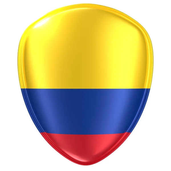 Vykreslování Ikony Vlajka Kolumbie Bílém Pozadí — Stock fotografie